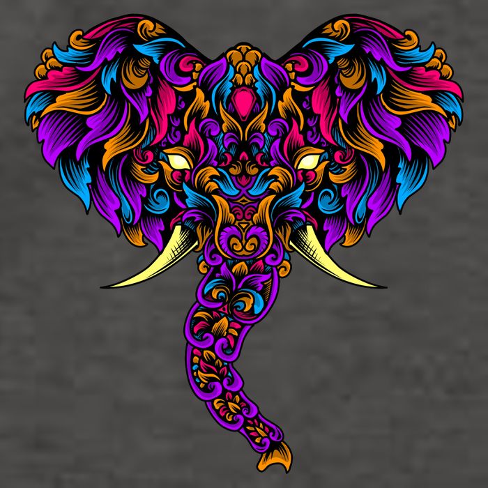 Save The Elephants Ornate Colorful Elephant Head Vector Backpack
