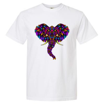 Save The Elephants Ornate Colorful Elephant Head Garment-Dyed Heavyweight T-Shirt