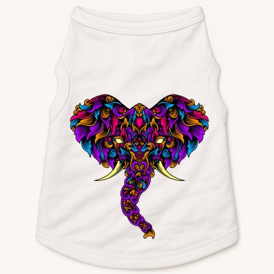 Save The Elephants Ornate Colorful Elephant Head Doggie Tank