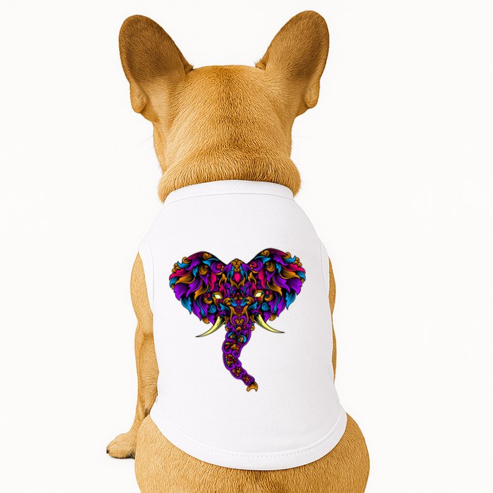 Save The Elephants Ornate Colorful Elephant Head Doggie Tank