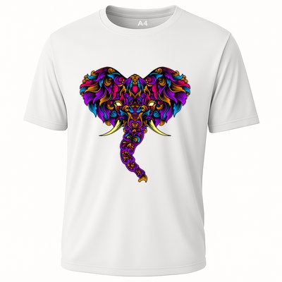 Save The Elephants Ornate Colorful Elephant Head Performance Shirt
