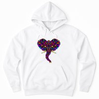 Save The Elephants Ornate Colorful Elephant Head Hoodie