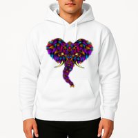 Save The Elephants Ornate Colorful Elephant Head Hoodie
