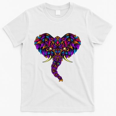 Save The Elephants Ornate Colorful Elephant Head T-Shirt
