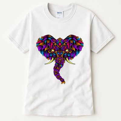 Save The Elephants Ornate Colorful Elephant Head Tall T-Shirt