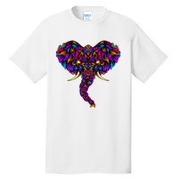 Save The Elephants Ornate Colorful Elephant Head Tall T-Shirt