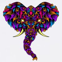 Save The Elephants Ornate Colorful Elephant Head Bucket Hat