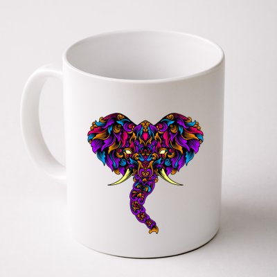 Save The Elephants Ornate Colorful Elephant Head Mug