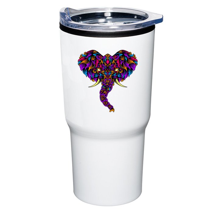 Save The Elephants Ornate Colorful Elephant Head Tumbler