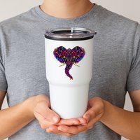 Save The Elephants Ornate Colorful Elephant Head Tumbler