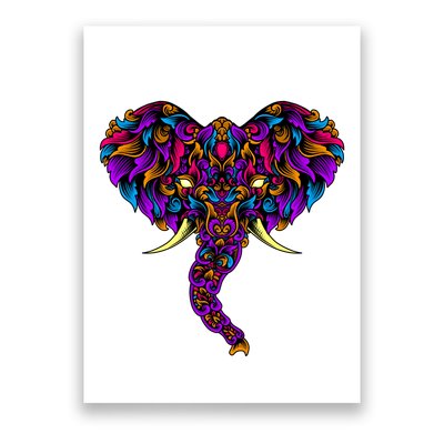 Save The Elephants Ornate Colorful Elephant Head Poster