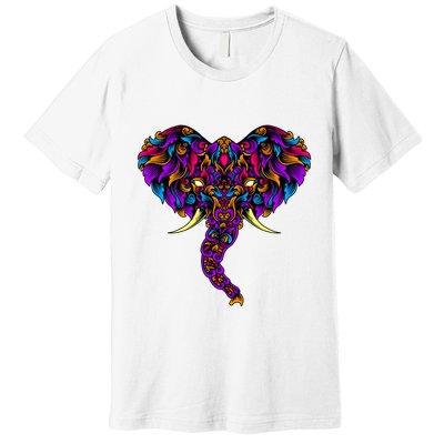 Save The Elephants Ornate Colorful Elephant Head Premium T-Shirt