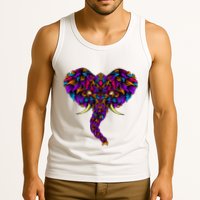Save The Elephants Ornate Colorful Elephant Head Tank Top