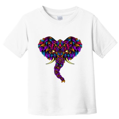 Save The Elephants Ornate Colorful Elephant Head Toddler T-Shirt