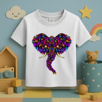 Save The Elephants Ornate Colorful Elephant Head Toddler T-Shirt