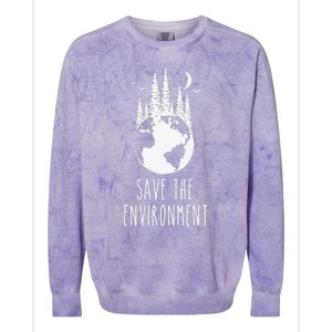 Save The Environment Earth Day Nature Wildlife Conservancy Colorblast Crewneck Sweatshirt