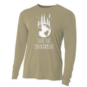 Save The Environment Earth Day Nature Wildlife Conservancy Cooling Performance Long Sleeve Crew