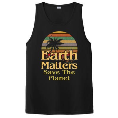 Save The Environment Planet Retro Vintage Sunset Earth Day PosiCharge Competitor Tank