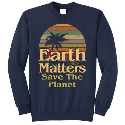 Save The Environment Planet Retro Vintage Sunset Earth Day Sweatshirt