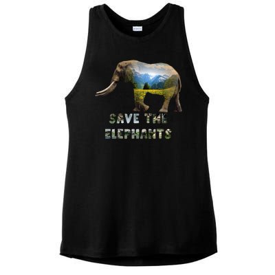 Save The Elephants Ladies PosiCharge Tri-Blend Wicking Tank