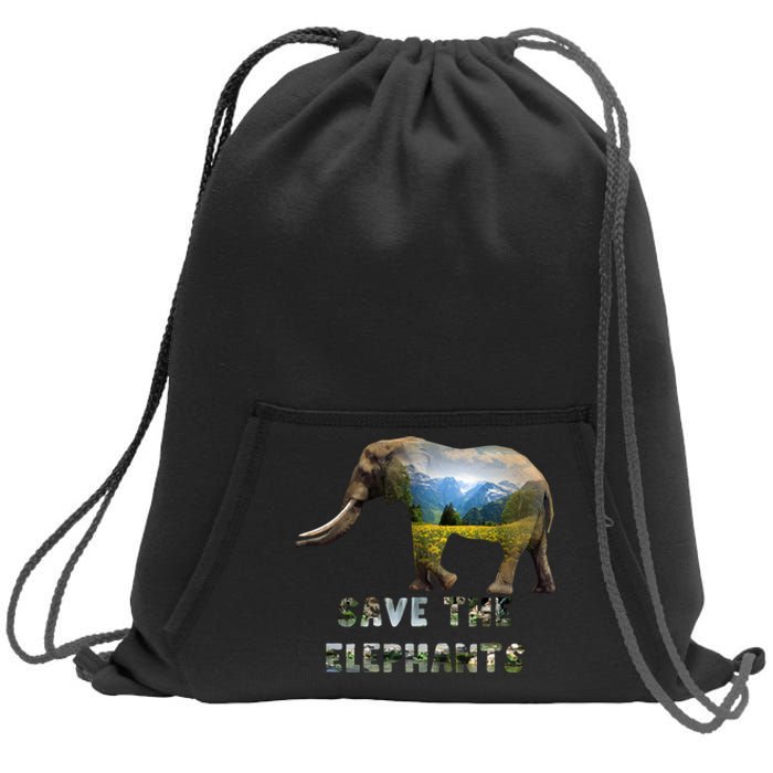 Save The Elephants Sweatshirt Cinch Pack Bag