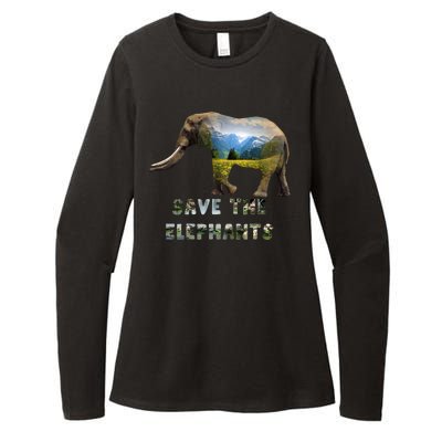 Save The Elephants Womens CVC Long Sleeve Shirt