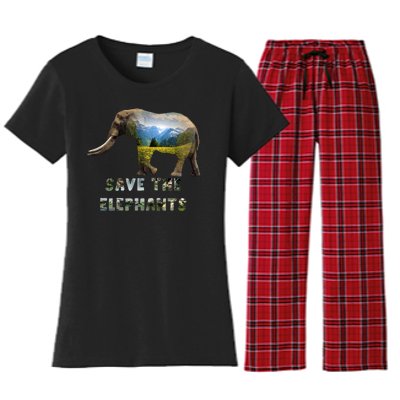 Save The Elephants Women's Flannel Pajama Set