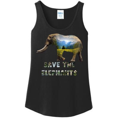 Save The Elephants Ladies Essential Tank