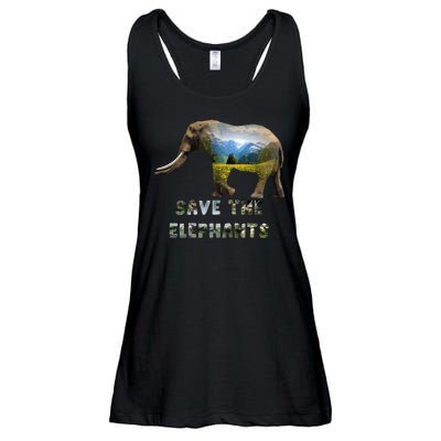 Save The Elephants Ladies Essential Flowy Tank