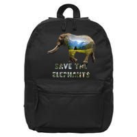 Save The Elephants 16 in Basic Backpack