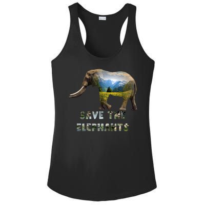 Save The Elephants Ladies PosiCharge Competitor Racerback Tank