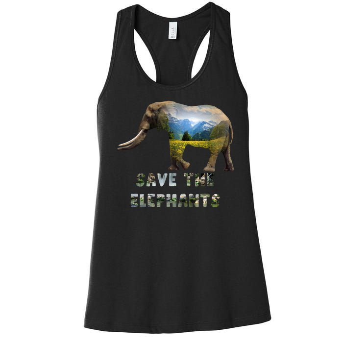 Save The Elephants Women's Racerback Tank