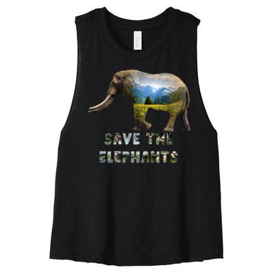 Save The Elephants Women's Racerback Cropped Tank