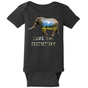 Save The Elephants Baby Bodysuit