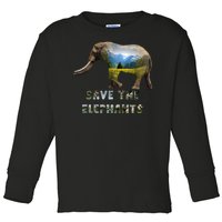 Save The Elephants Toddler Long Sleeve Shirt