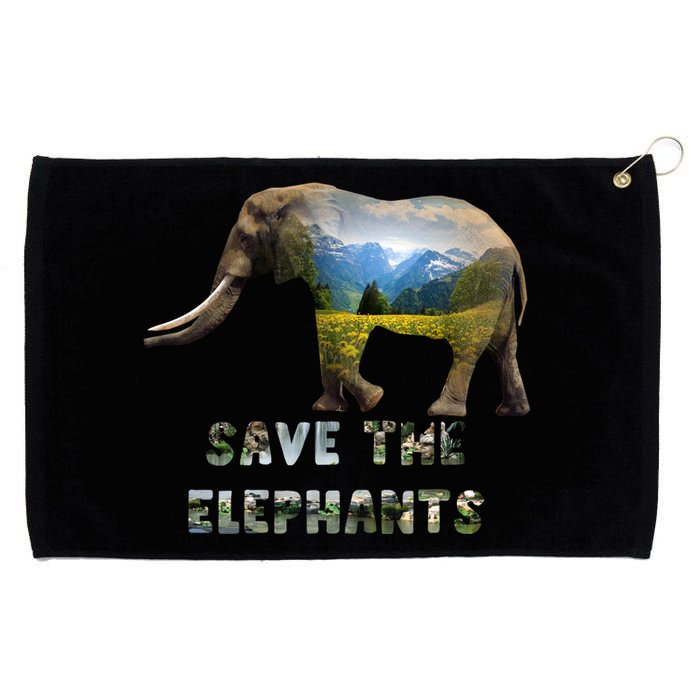 Save The Elephants Grommeted Golf Towel