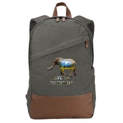 Save The Elephants Cotton Canvas Backpack