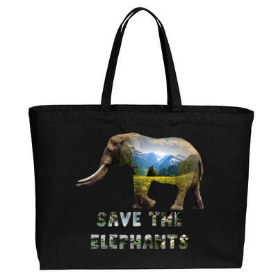 Save The Elephants Cotton Canvas Jumbo Tote