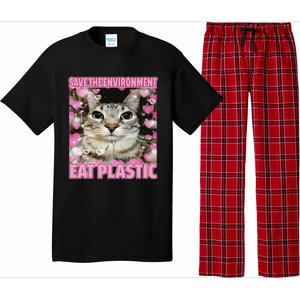 Save The Environment Eat Plastic Cat Pajama Set