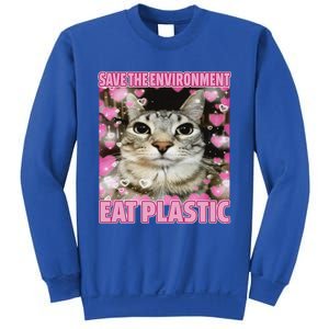 Save The Environment Eat Plastic Cat Sweatshirt