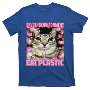 Save The Environment Eat Plastic Cat T-Shirt