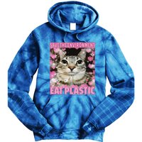 Save The Environment Eat Plastic Cat Tie Dye Hoodie