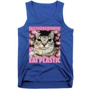 Save The Environment Eat Plastic Cat Tank Top