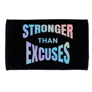 Stronger Than Excuses Motivating Graphic Quote Paint 2 Gift Microfiber Hand Towel