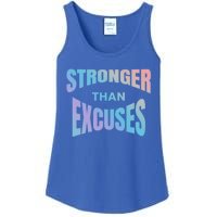 Stronger Than Excuses Motivating Graphic Quote Paint 2 Gift Ladies Essential Tank