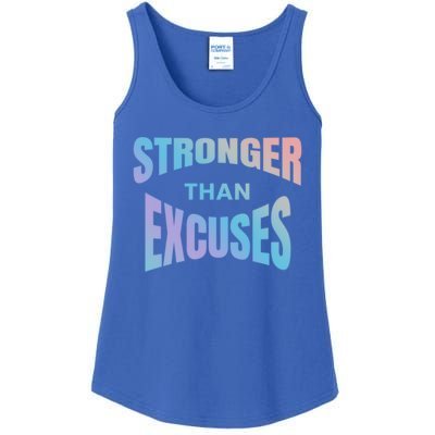 Stronger Than Excuses Motivating Graphic Quote Paint 2 Gift Ladies Essential Tank