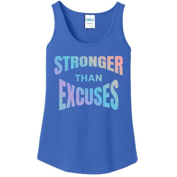 Stronger Than Excuses Motivating Graphic Quote Paint 2 Gift Ladies Essential Tank