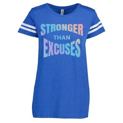 Stronger Than Excuses Motivating Graphic Quote Paint 2 Gift Enza Ladies Jersey Football T-Shirt