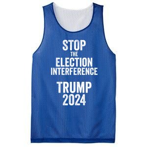 Stop The Election Interference Donald Trump 2024 Election Gift Mesh Reversible Basketball Jersey Tank