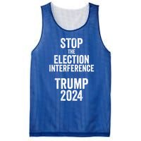 Stop The Election Interference Donald Trump 2024 Election Gift Mesh Reversible Basketball Jersey Tank